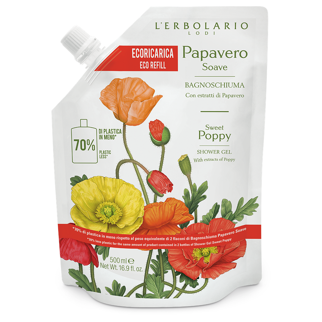 Ecoricarica Bagnoschiuma Papavero Soave